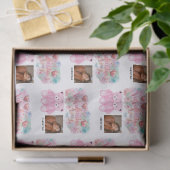 Modern Happy Valentines Day with One square Photo 薄葉紙 (ギフト)