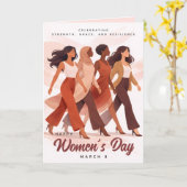 Modern Happy Women's Day Celebration March 8  カード (黄色い花)