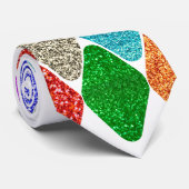 Modern Harlequin Pattern Sparkly Mardi Gras  ネクタイ (ロール)