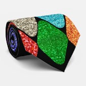 Modern Harlequin Pattern Sparkly Mardi Gras  ネクタイ (ロール)