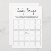 Modern Harlow Baby Shower Bingo Printable Game 招待状 (正面/裏面)