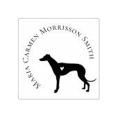 Modern Hart Dog Custom Name Library Book ラバースタンプ (インプリント)