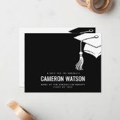 Modern Hat and Tassel Graduation Advice & Wishes ノートカード (正面/裏面インサイチュ)