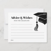 Modern Hat and Tassel Graduation Advice & Wishes ノートカード (裏面)