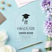 Modern Hat and Tassel Graduation Party アクリル招待状 (インサイチュ (ウェディング))