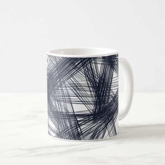 ✨ Modern Hatching Line Pattern Print ✨ コーヒーマグカップ (正面右)