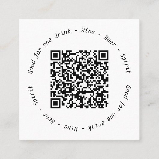 Modern Hawaiian QR Corporate Event Drink Voucher  スクエア名刺 (裏面)