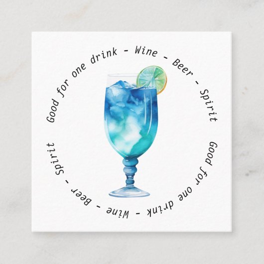 Modern Hawaiian QR Corporate Event Drink Voucher  スクエア名刺 (正面)