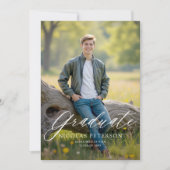 Modern He Did It High School College Graduation 案内状 (正面)