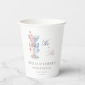 Modern He Or She Pink Tini One Gender Reveal Party 紙コップ (正面)