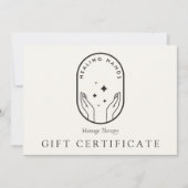 Modern Healing Hands Logo Ivory Gift Certificate ノートカード (正面)