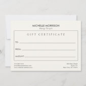 Modern Healing Hands Logo Ivory Gift Certificate ノートカード (裏面)