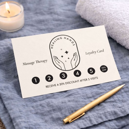 Modern Healing Hands Massage Ivory Loyalty Card ロイヤリティカード