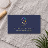 Modern Healing Hands Massage Therapist Dark Blue 名刺