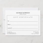 Modern Healing Hands Massage Therapy Gift Card ノートカード (裏面)