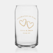Modern Heart 10th Wedding Anniversary Personalized ガラス缶 (正面)