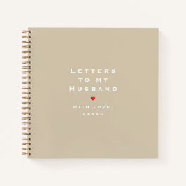 Modern Heart Illustration Letters to My Husband ノートブック