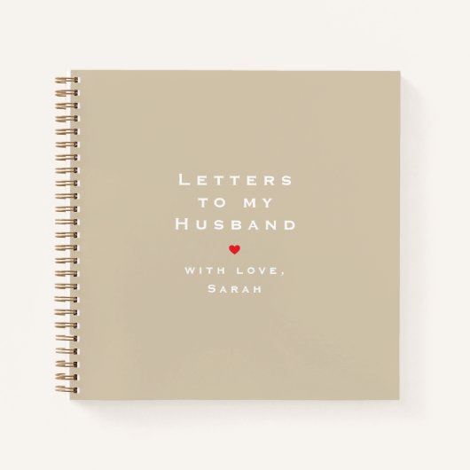 Modern Heart Illustration Letters to My Husband  ノートブック (正面)