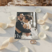 Modern Heart Minimalist Photo Wedding サンキューカード