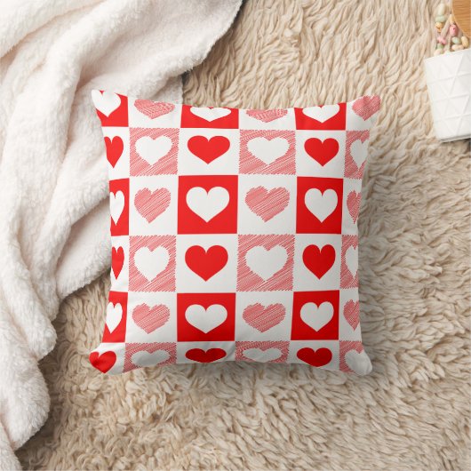 Modern Heart Pattern Throw Pillow - Romantic  クッション (ブランケット)