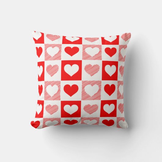 Modern Heart Pattern Throw Pillow - Romantic  クッション (正面)