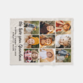 Modern Heart Photo Collage Blanket for Grandma フリースブランケット (正面(横))