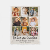 Modern Heart Photo Collage Blanket for Grandma フリースブランケット (正面)