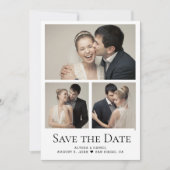 Modern Heart  Photo Collage grid wedding サンキューカード (正面)