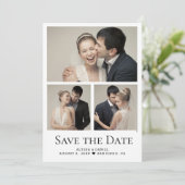 Modern Heart  Photo Collage grid wedding サンキューカード (スタンド正面)