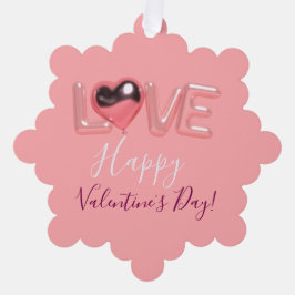  MODERN  HEART PINK VALENTINES DAY   オーナメントカード