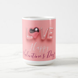  MODERN  HEART PINK VALENTINES DAY   コーヒーマグカップ