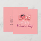  MODERN  HEART PINK VALENTINES DAY   シーズンカード (正面/裏面)