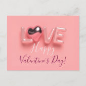  MODERN  HEART PINK VALENTINES DAY   シーズンポストカード (正面)
