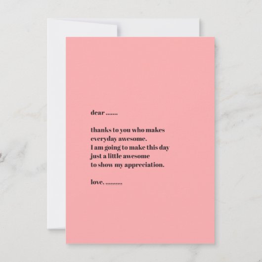  MODERN  HEART PINK VALENTINES DAY   ノートカード (裏面)