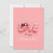  MODERN  HEART PINK VALENTINES DAY   ノートカード (正面)