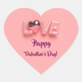  MODERN  HEART PINK VALENTINES DAY   ハートシール (正面)