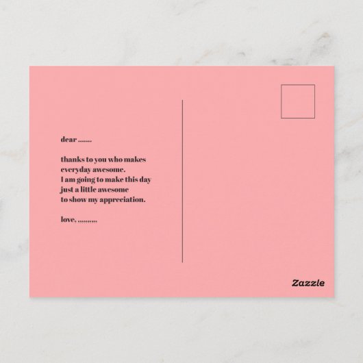  MODERN  HEART PINK VALENTINES DAY   ポストカード (裏面)