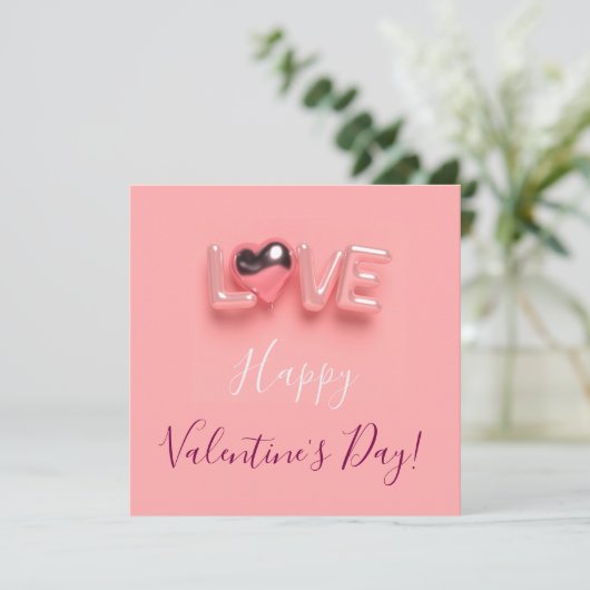  MODERN  HEART PINK VALENTINES DAY   招待状 (スタンド正面)