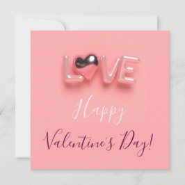  MODERN  HEART PINK VALENTINES DAY   招待状