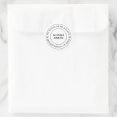 Modern Heart Script Border Design ラウンドシール (バッグ)