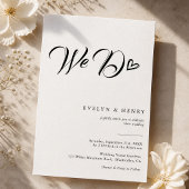 Modern Heart Script Typography We Do Wedding 招待状