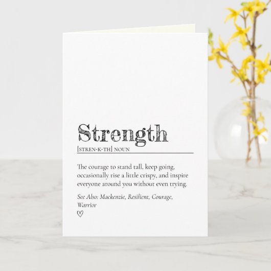 Modern Heartfelt Encouragement Strength Definition カード (黄色い花)