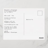 Modern Hearts Save The Date Photo Wedding Website 箔招待状ポストカード (裏面)