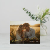 Modern Hearts Save The Date Photo Wedding Website 箔招待状ポストカード (立ち正面)