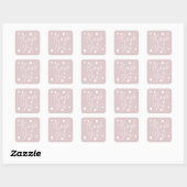 Modern hearts thank you script order dusty pink スクエアシール (シート)