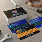 Modern Heating & Cooling AC Logo | Black Blue HVAC 名刺