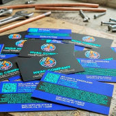 Modern Heating & Cooling AC Logo | Black Blue HVAC 名刺