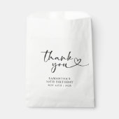 Modern Hello 30th Birthday Thank you フェイバーバッグ (正面)