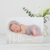 Modern Hello Baby Photo Birth Announcement 案内状 (スタンド正面)