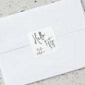 Modern Hello Fifty Script 50th Birthday Party  スクエアシール